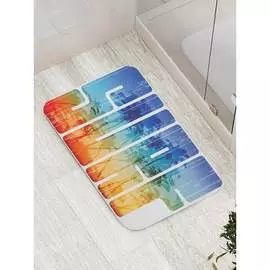Противоскользящий коврик для ванной, сауны, бассейна JOYARTY Радужный серф bath_15653