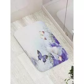 Противоскользящий коврик для ванной, сауны, бассейна JOYARTY Бабочки над водой bath_13592