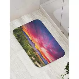 Противоскользящий коврик для ванной, сауны, бассейна JOYARTY Закат над горными вершинами bath_16179
