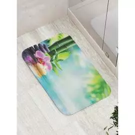 Противоскользящий коврик для ванной, сауны, бассейна JOYARTY Орхидея и свеча bath_16374
