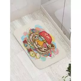 Противоскользящий коврик для ванной, сауны, бассейна JOYARTY Диско тигр bath_17064