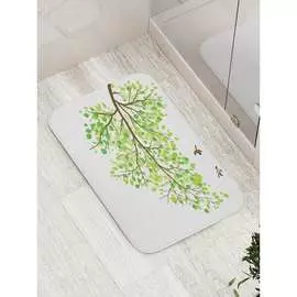 Противоскользящий коврик для ванной, сауны, бассейна JOYARTY Ветка скучает по осени bath_15840