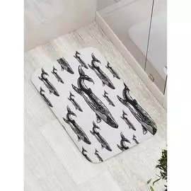 Противоскользящий коврик для ванной, сауны, бассейна JOYARTY Стая китов bath_23199