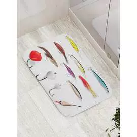 Противоскользящий коврик для ванной, сауны, бассейна JOYARTY Атрибуты рыбака bath_21319