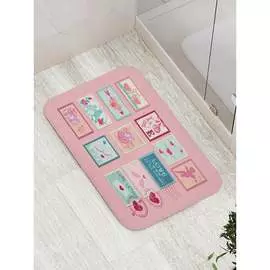 Противоскользящий коврик для ванной, сауны, бассейна JOYARTY Марки для писем любви bath_91947