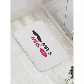 Противоскользящий коврик для ванной, сауны, бассейна JOYARTY Мистер и миссис bath_35174