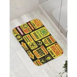 Противоскользящий коврик для ванной, сауны, бассейна JOYARTY Предупреждение о зомби bath_36424