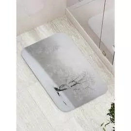 Противоскользящий коврик для ванной, сауны, бассейна JOYARTY Заснеженный лес bath_17240