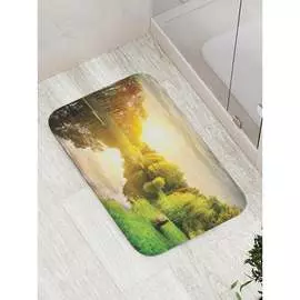 Противоскользящий коврик для ванной, сауны, бассейна JOYARTY Свежее утро у реки bath_16180
