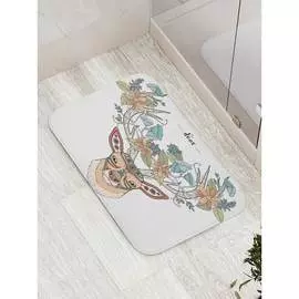 Противоскользящий коврик для ванной, сауны, бассейна JOYARTY Цветочный олень bath_17528