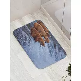 Противоскользящий коврик для ванной, сауны, бассейна JOYARTY Медвежья рыбалка bath_21729