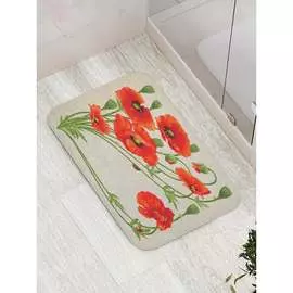 Противоскользящий коврик для ванной, сауны, бассейна JOYARTY Букет маков bath_105992