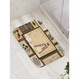 Противоскользящий коврик для ванной, сауны, бассейна JOYARTY Япония: Гейша среди цветов bath_32120