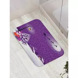 Противоскользящий коврик для ванной, сауны, бассейна JOYARTY Санта на работе bath_378921