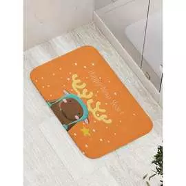 Противоскользящий коврик для ванной, сауны, бассейна JOYARTY Олень в новогоднюю ночь bath_290616