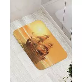 Противоскользящий коврик для ванной, сауны, бассейна JOYARTY Старинный корабль на воде bath_30020