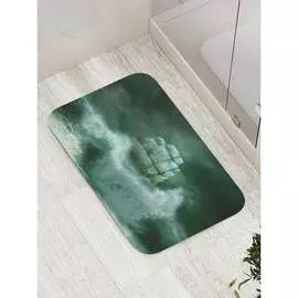 Противоскользящий коврик для ванной, сауны, бассейна JOYARTY Волны накрывают корабль bath_17826