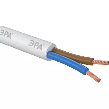 Провод ЭРА ПВС 2x0,75 мм2 5м белый Б0058805