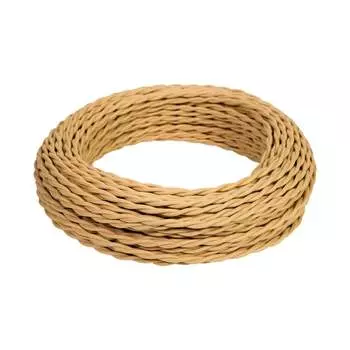 Провод витой iTOK ретро ПВХ ПуГВнг(А)-LS 3x1,5 ГОСТ песочное золото (50 метров) GE70151-32 i-KPP-PUGVNG-LS-RETRO-315-50-SG