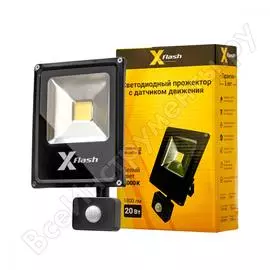 Прожектор x-flash led с датчиком движения xf-fl-cob-pir-20w-4000k 49233