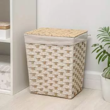 Прямоугольная плетеная корзина для белья Доляна Уют 5469841