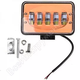 Прямоугольная светодиодная фара skyway off road 12v/24v 52w 6000к 5 диодов дальний свет s07201069