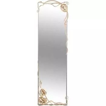 Прямоугольное настенное зеркало в прихожую BOGACHO Monstera Deliciosa 14790/золотистого