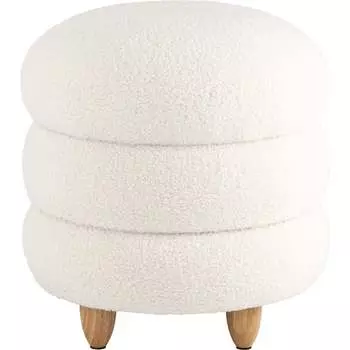 Пуф Стул Груп Винни L с ящиком, тедди, белый 22A1316 HY-3