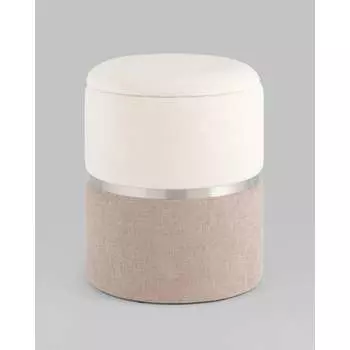 Пуф Стул Груп Кэрри с ящиком, шенилл серый, серебро 19A060CHHS HT2303-01-04