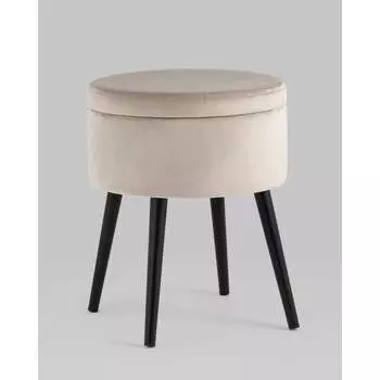 Пуф Стул Груп Клайс с ящиком для хранения, велюр светло-серый vd-clays-b25