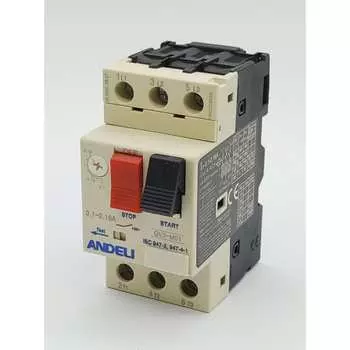 Пускатель ANDELI gv2-m01 0.1a~0.16a кнопочный ADL06-600