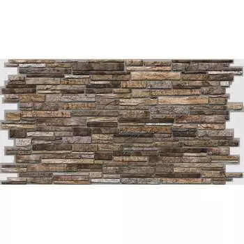 ПВХ панель Регул камень пластушка коричневая ПК1