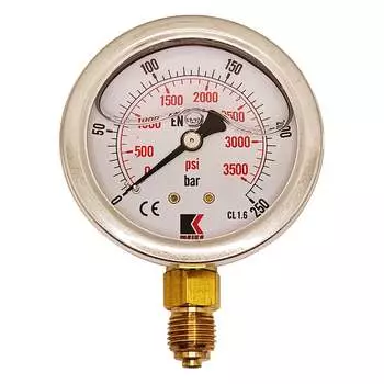 Радиальный глицериновый гидравлический виброустойчивый манометр АРКАИМ WKP1007 WKP1007R250D63G14