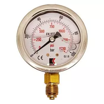 Радиальный глицериновый гидравлический виброустойчивый манометр АРКАИМ WKP1007 WKP1007R100D63G14