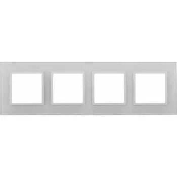 Рамка для розеток и выключателей ЭРА Elegance 14510401 на 4 поста, стекло, Elegance, белыйбелый Б0059172