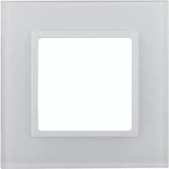 Рамка для розеток и выключателей ЭРА Elegance 14510101 на 1 пост, стекло, Elegance, белыйбелый Б0059166