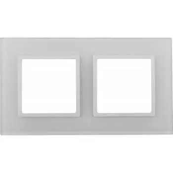Рамка для розеток и выключателей ЭРА Elegance 14510201 на 2 поста, стекло, Elegance, белыйбелый Б0059168
