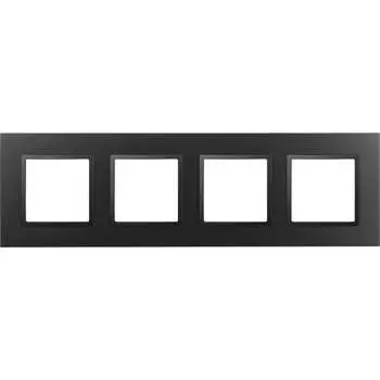 Рамка для розеток и выключателей ЭРА Elegance 14501405 Classic, на 4 поста, антрацит Б0060590