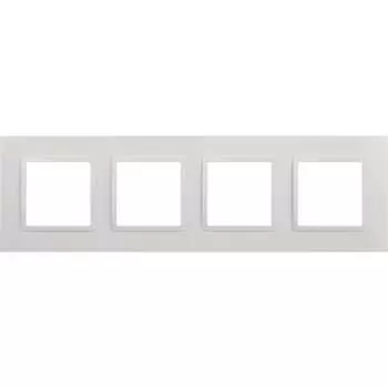 Рамка для розеток и выключателей ЭРА Elegance 14501401 Classic, на 4 поста, белый Б0060586