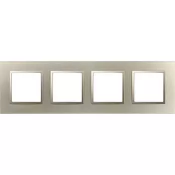 Рамка для розеток и выключателей ЭРА Elegance 14501404 Classic, на 4 поста, шампань Б0060589