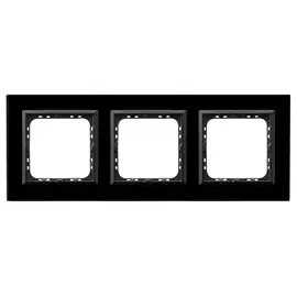 Рамка ospel sonata 3-ая, черное стекло r-3rgc/32/25