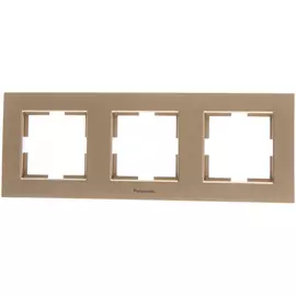Рамка panasonic karre plus 54790 3м горизонтальная бронза wktf0803-2br-res