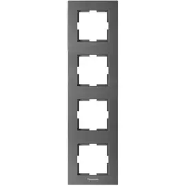 Рамка panasonic karre plus 54793 4м вертикальная темно-серая wktf0814-2dg-res