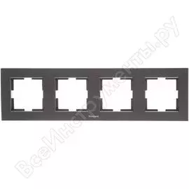 Рамка panasonic karre plus 54799 4м горизонтальная темно-серая wktf0804-2dg-res
