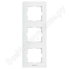 Рамка panasonic karre plus 54825 3м вертикальная белая wktf0813-2wh-res