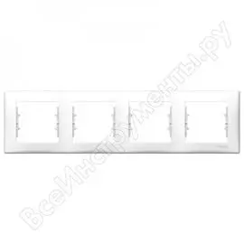 Рамка schneider electric 4-местная sedna горизонтальная, белая sche sdn5800721