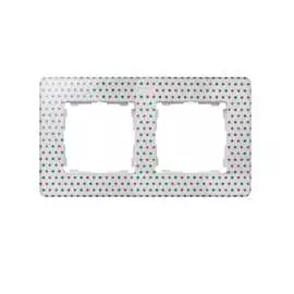 Рамка simon декоративная, 2 поста, original, s82 detail, цветной горошек-белый 8200620-210