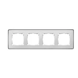 Рамка simon декоративная, 4 поста, select, s82 detail, белый-алюминий 8201640-243