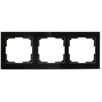 Трехместная рамка Smartbuy Нептун SBE-05b-Glass-FR-3