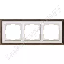 Рамка werkel wl17-frame-03 на 3 поста бронза белый a037684
